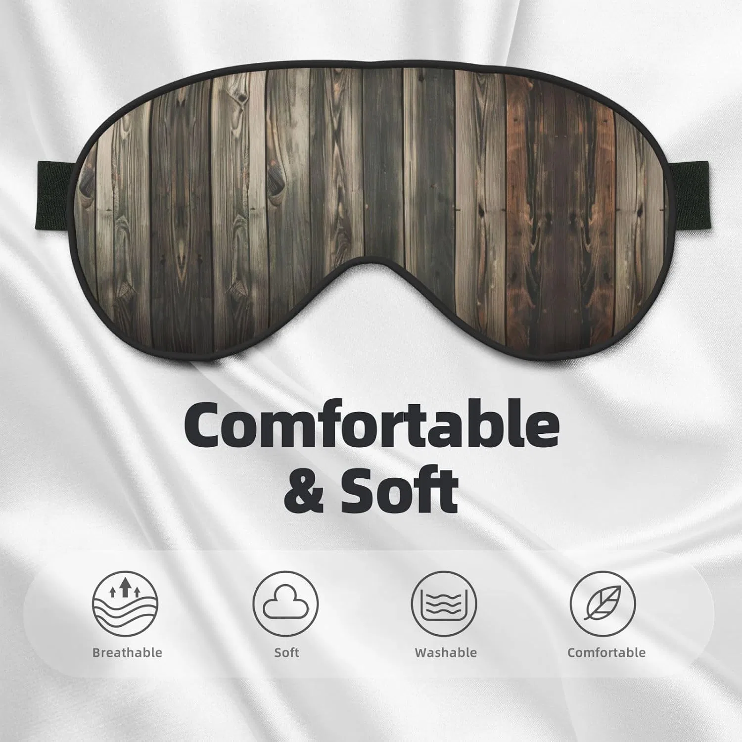 Маска для сна Soft Sleep Mask, SSIMOO, Черная — фото 3
