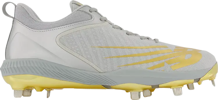 Бутсы New Balance FuelCell 4040 v6 'Trophy - Silver Gold', серебряный — фото 2