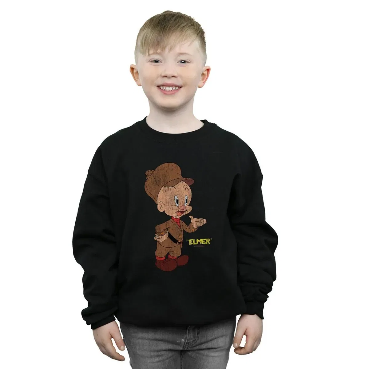 Свитшот с потертостями Elmer Fudd Looney Tunes, Black
