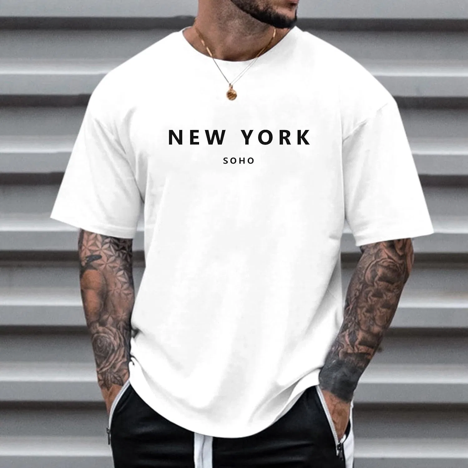 Мужская футболка с принтом букв Regular Fit, White — фото 2
