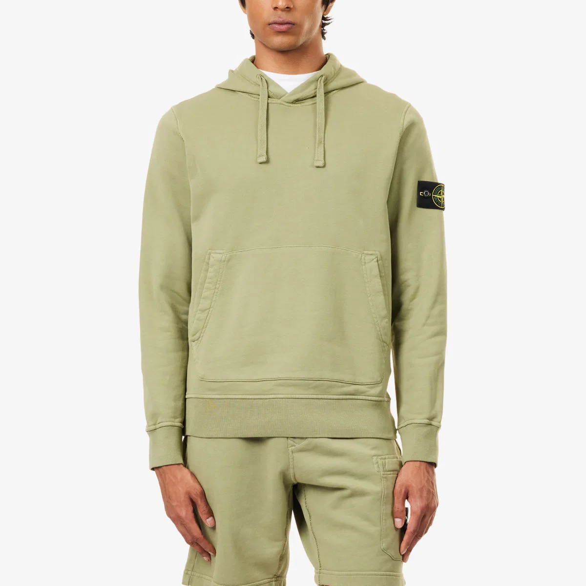 Толстовка из хлопкового трикотажа с фирменным значком «Карман кенгуру» Stone Island, зеленый — фото 3