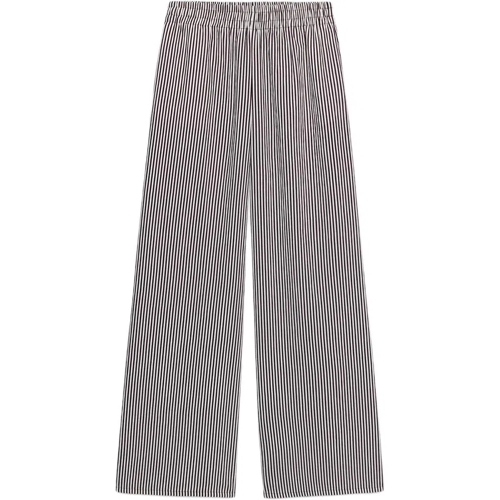 Женские брюки свободного кроя с широкими штанинами Brown/White ZARA, Brown/White