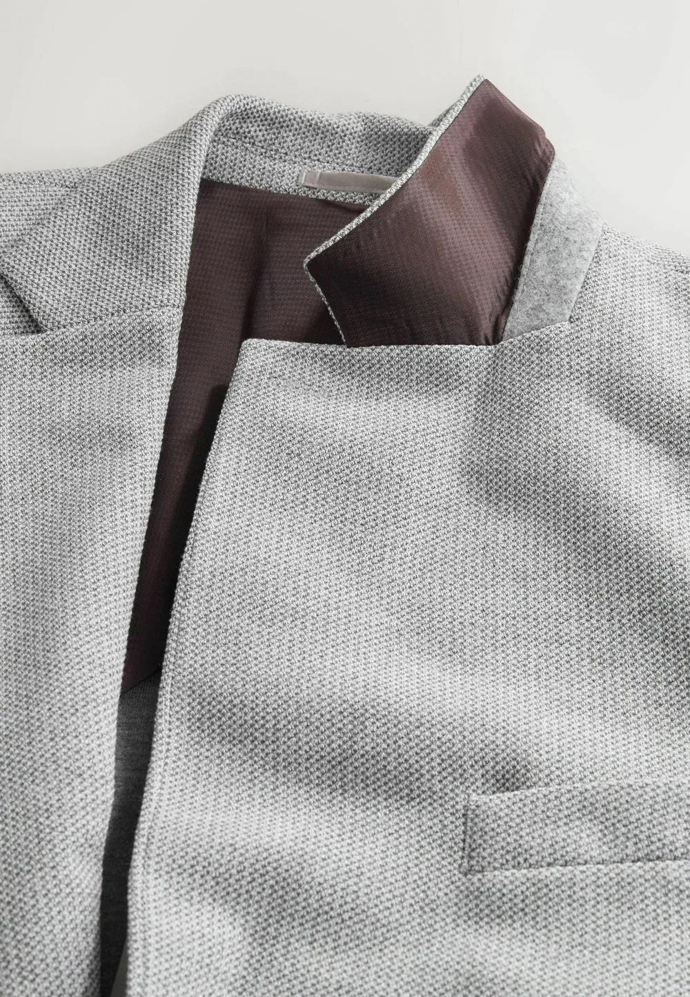 Приталенный пиджак из фактурного трикотажа - короткое пальто Next, Grey — фото 3