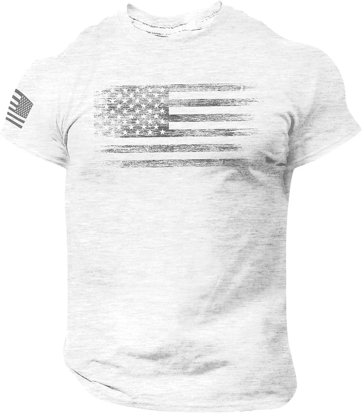 Мужская футболка с американским флагом короткий рукав, White