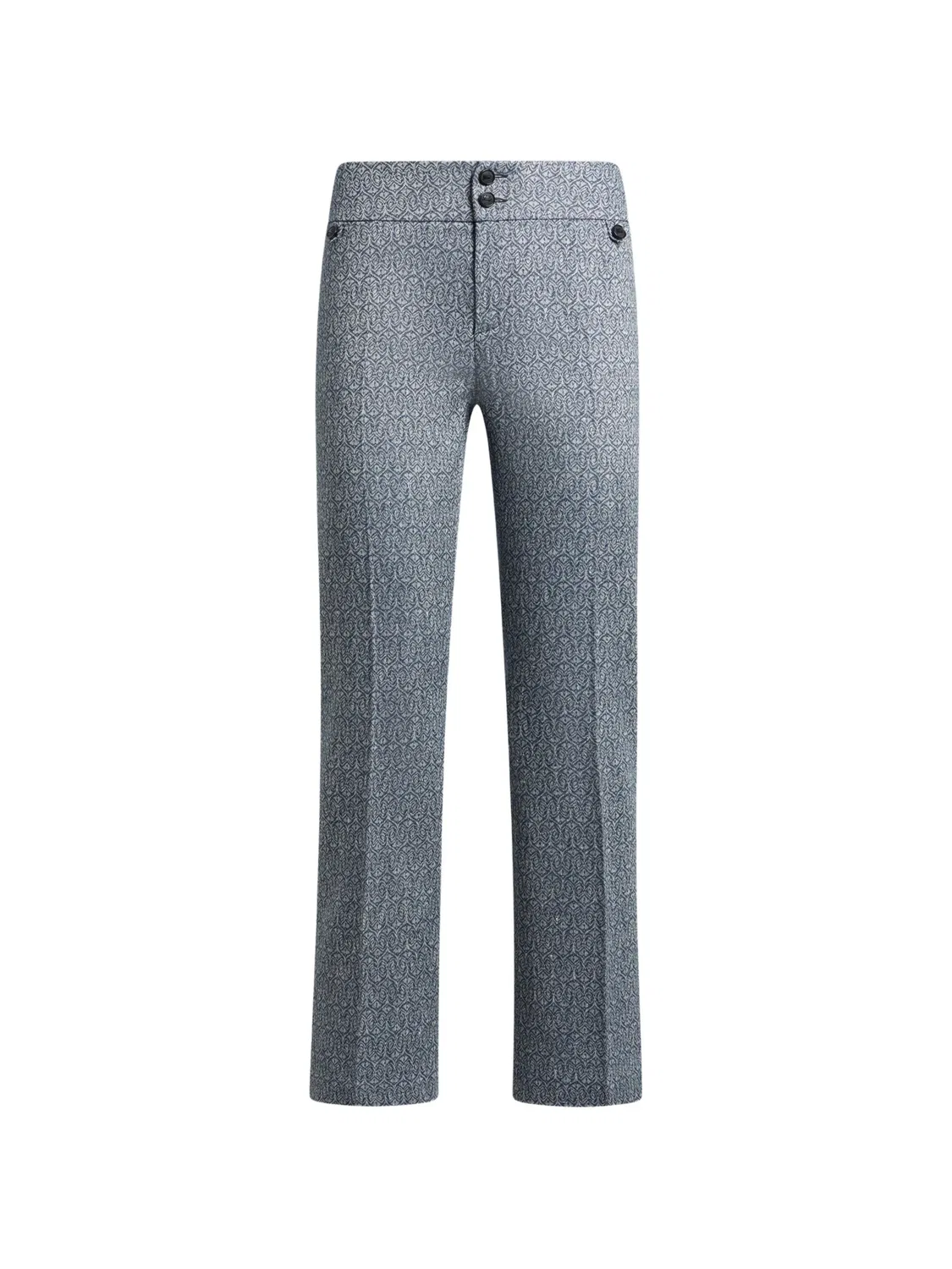 Брюки джаккардовые прямого кроя, синие ETRO, синий