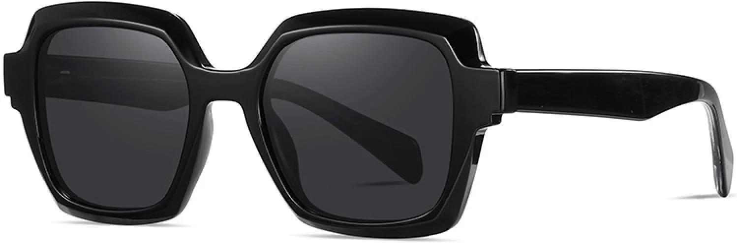 

Женские поляризованные солнцезащитные очки, мужские солнцезащитные очки UV400 в оправе из ацетатного волокна, для вождения и кемпинга VFDHN, Bright Black Gray