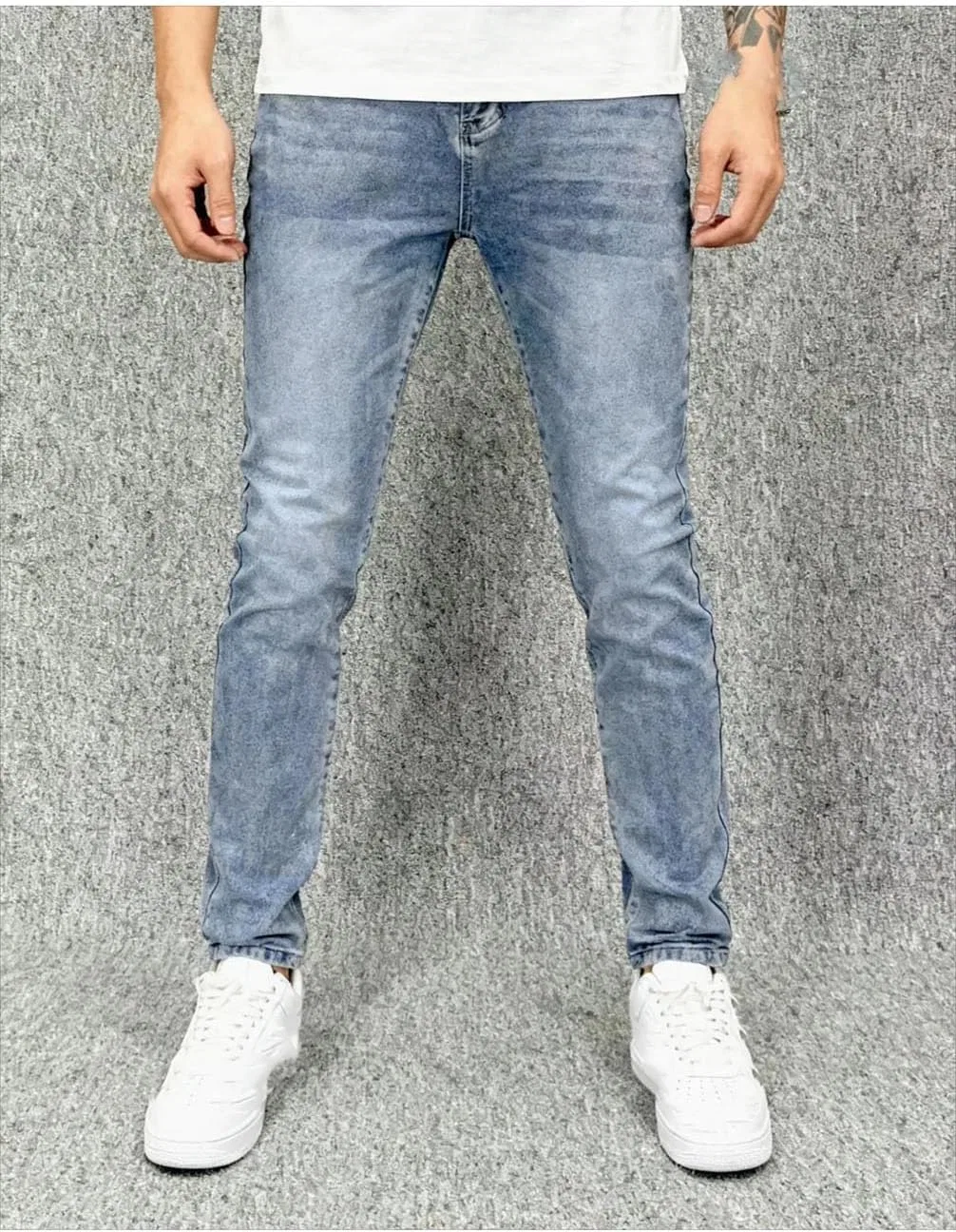 Джинсы скинни, Men's Elastic Slim Fit Skinny Jeans, G03lan — фото 2