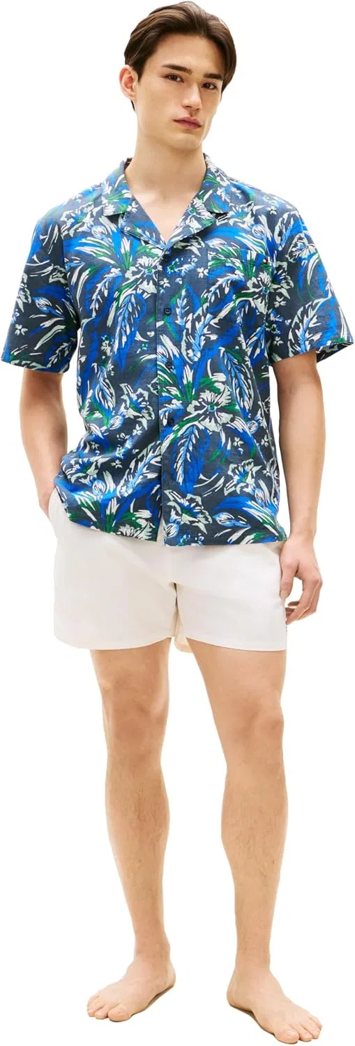 Мужская рубашка из хлопка с коротким рукавом Tommy Hilfiger, Vintage Hawaiian Desert Sky — фото 3