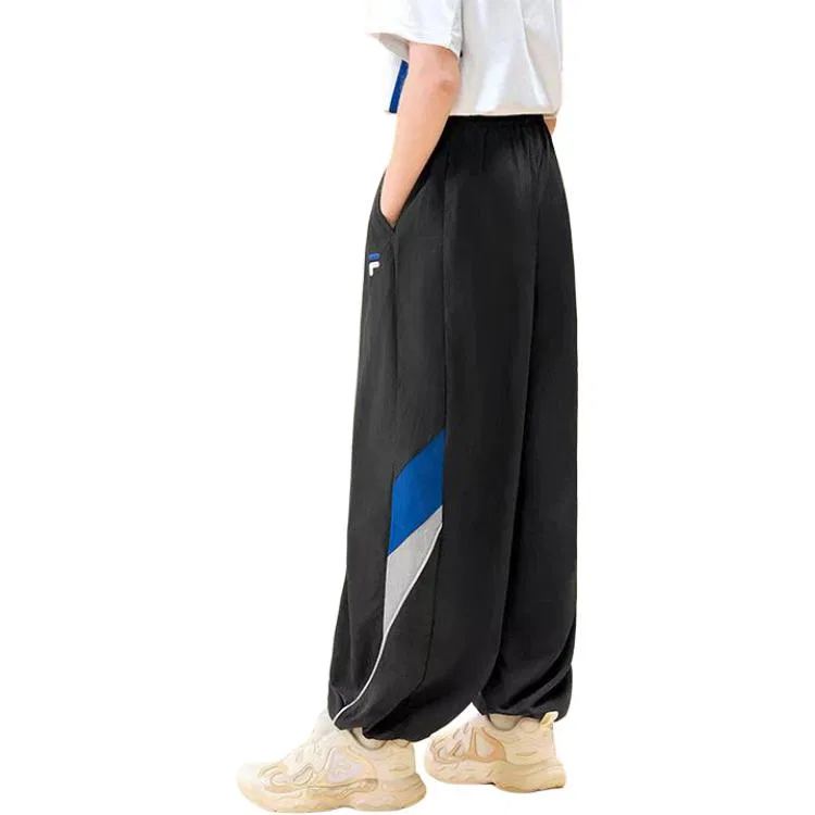 Детские трикотажные спортивные штаны средней посадки Morning Night Gray-DY FILA KIDS, Morning Night Gray — фото 4