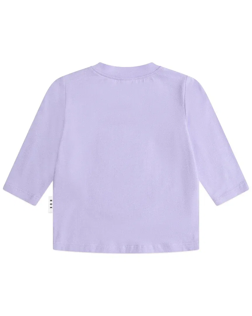 Детская футболка с длинным рукавом с вышивкой Varsity Huxette Huxbaby, фиолетовый Rose — фото 2