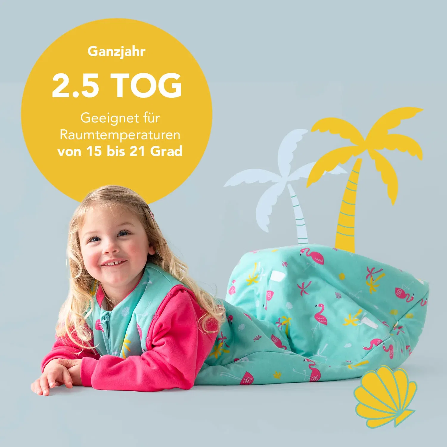 Спальный мешок для малышей 2.5 TOG Bio Schlummersack, розовый — фото 4