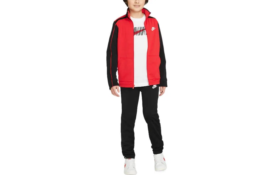 Детский спортивный комплект с воротником-стойкой Nike, Red/Black
