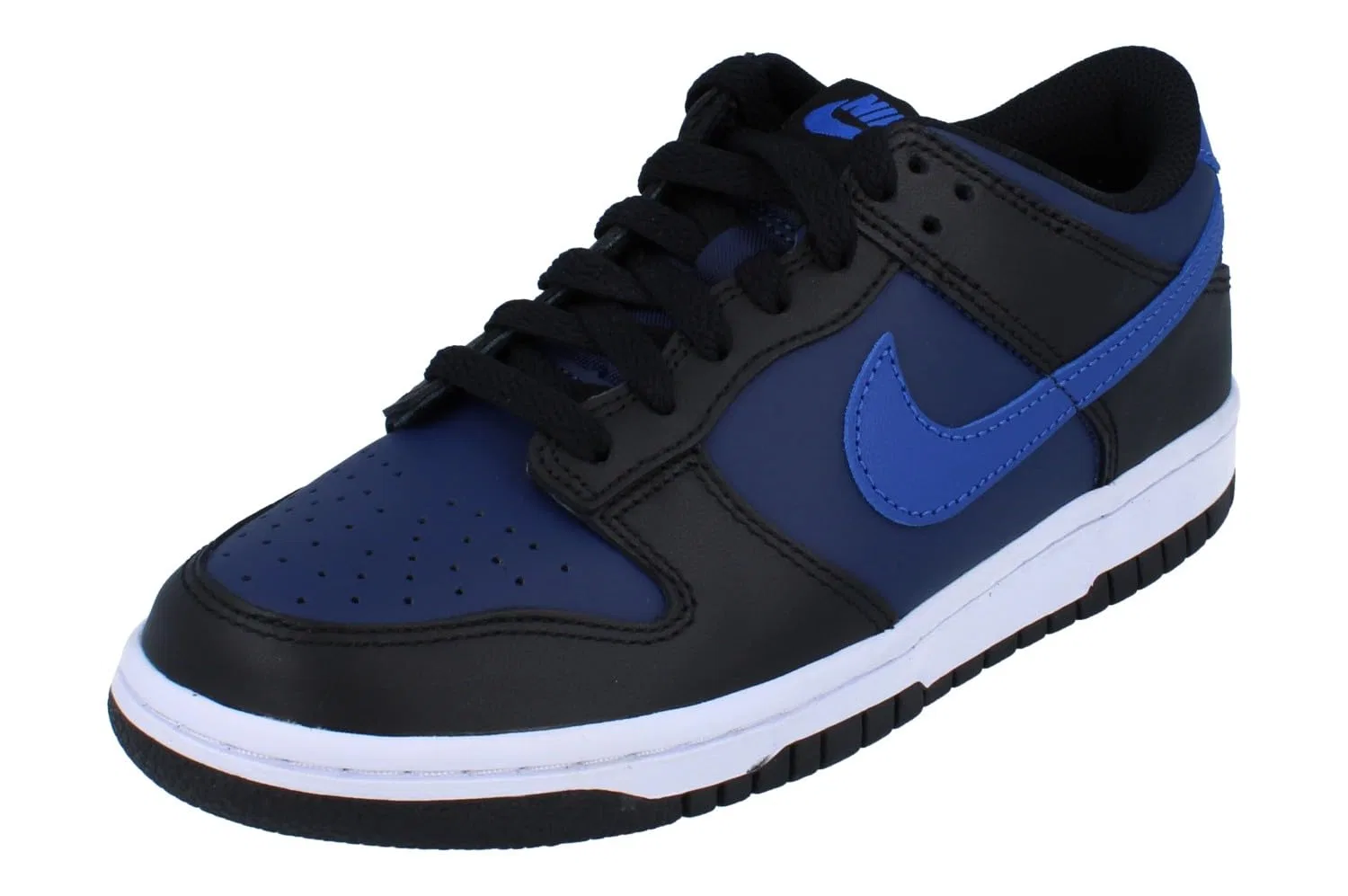 Детские кроссовки для мальчиков с кожаным верхом Dunk Low Gs NIKE, Midnight Navy Game Royal Black