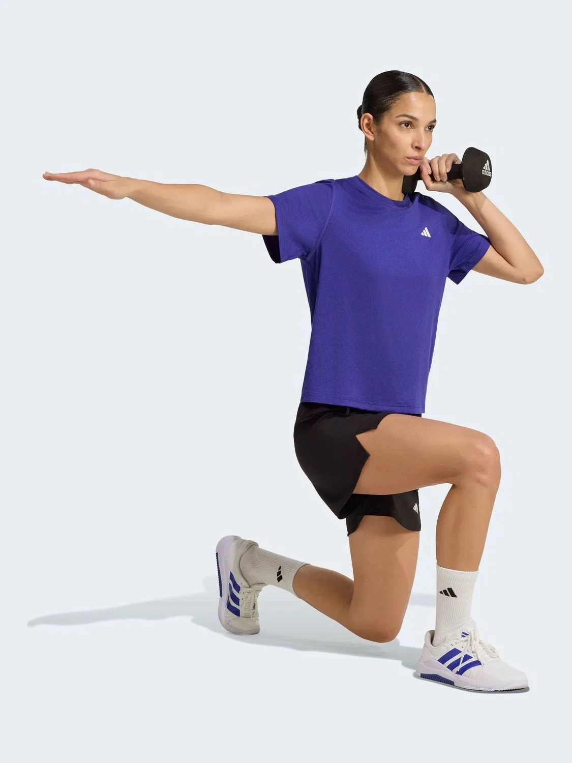 Футболка с круглым вырезом Workout Essentials adidas, темно-фиолетовый — фото 3