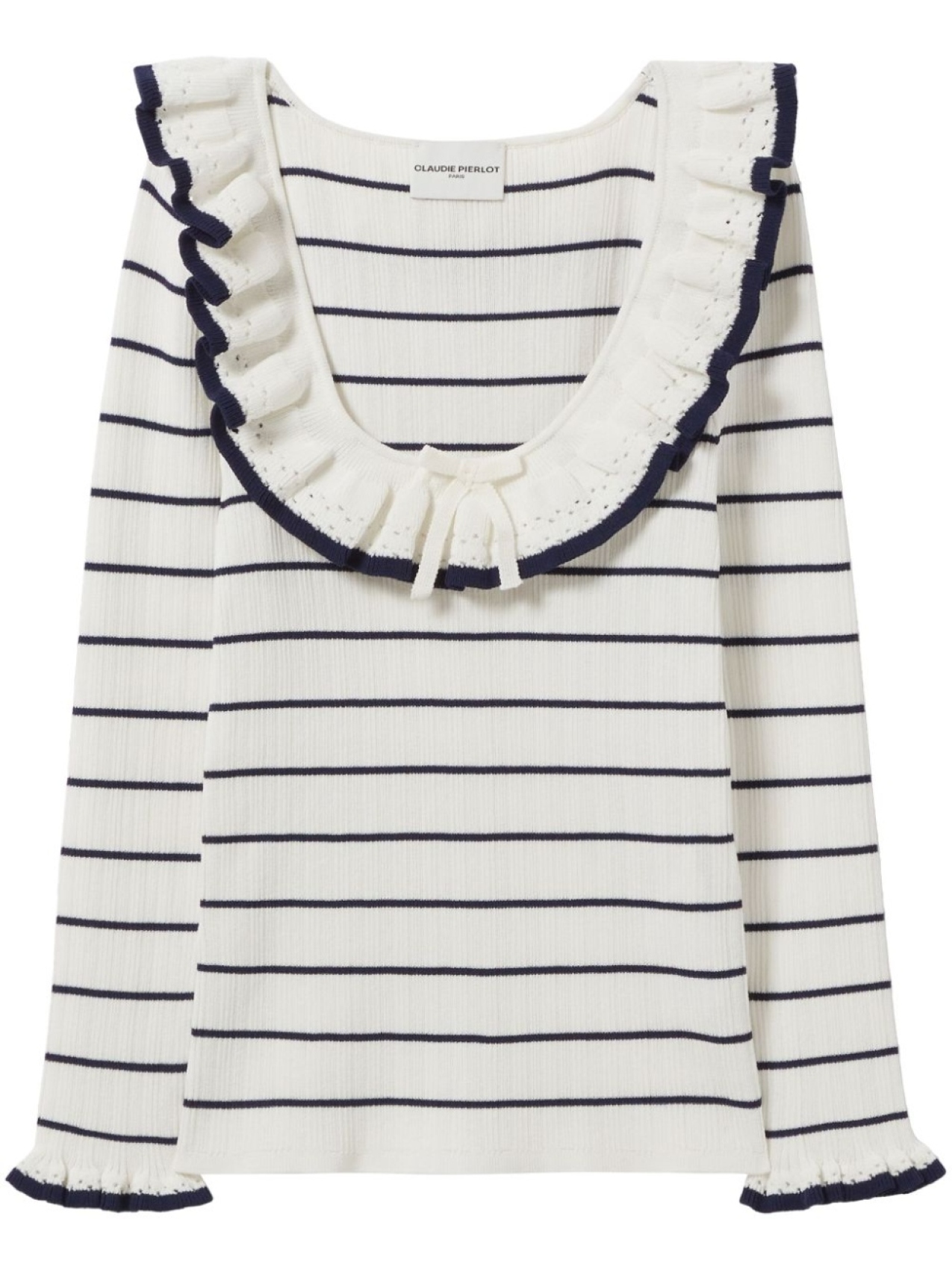 

Claudie Pierlot вязаный топ в полоску, белый