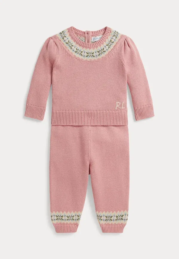 Комплект из джемпера и штанов с принтом Sweater set, Polo Ralph Lauren, rose, розовый