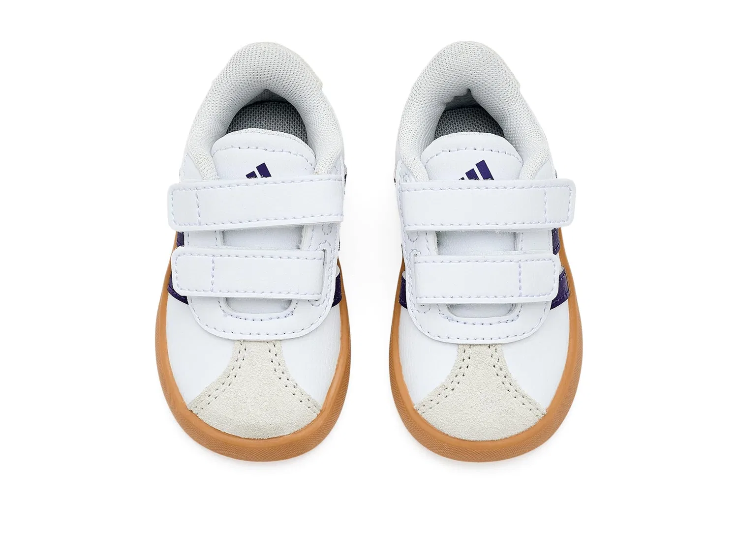 Кроссовки VL Court 3.0 Hook & Loop (для младенцев и малышей) Adidas Kids, White/Violet/Gum — фото 3