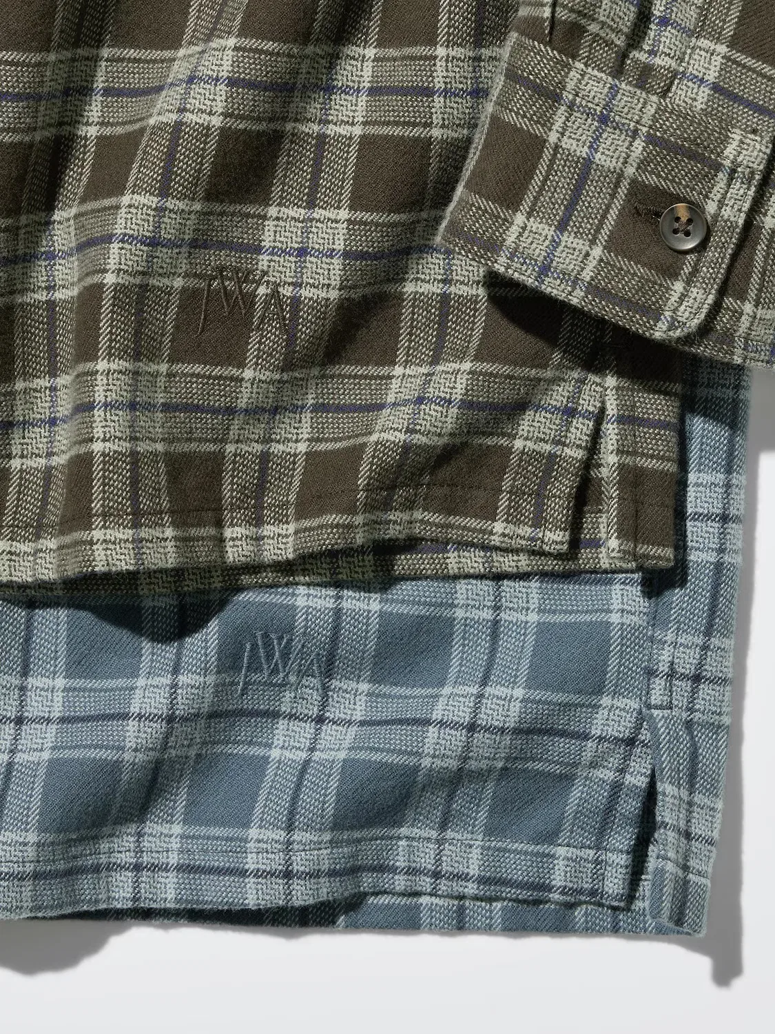 Рубашка Uniqlo x JW Anderson, в клетку, оливковый — фото 4
