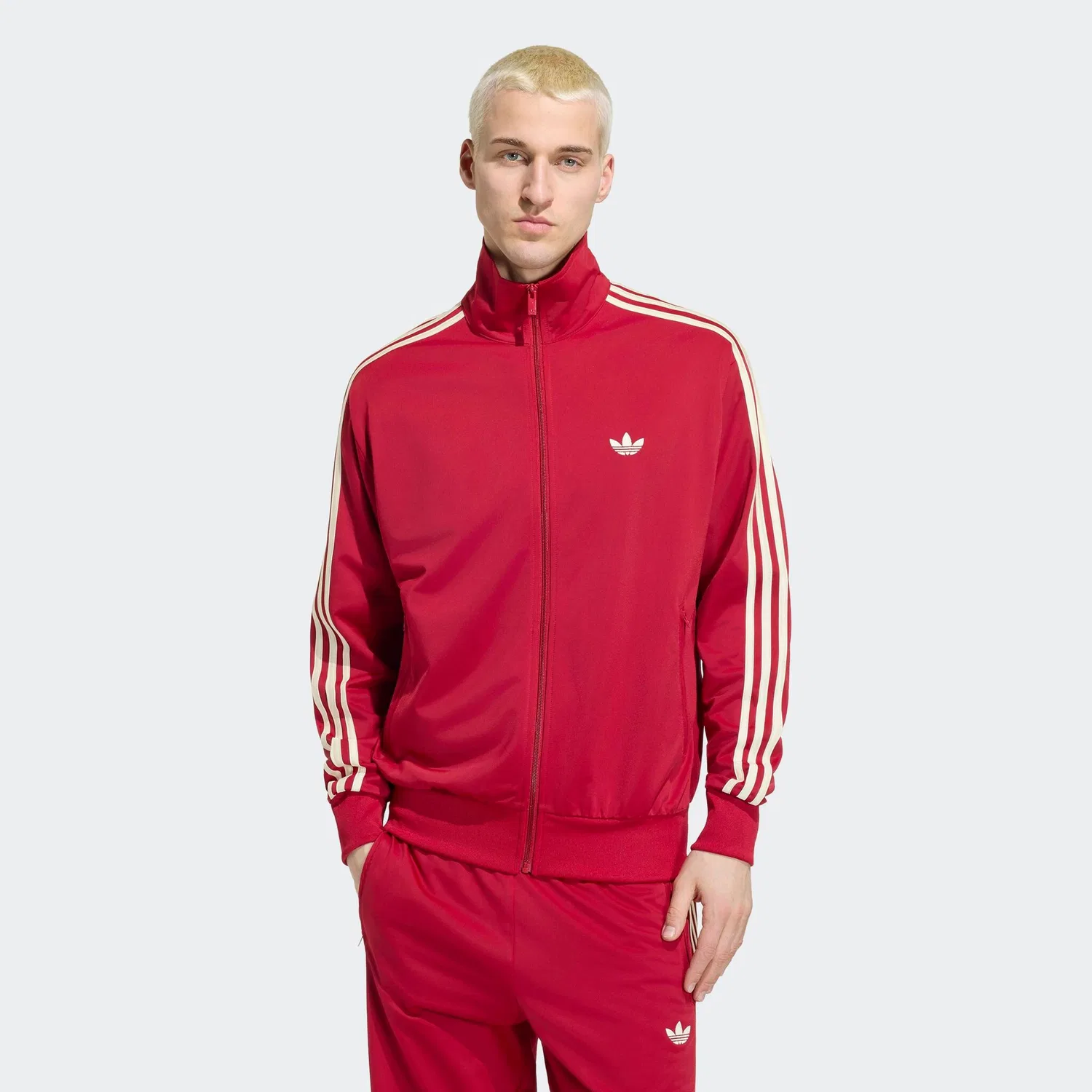 Мужская тренировочная куртка с воротником-стойкой Firebird Originals Adidas Originals, Team Victory Red/Warm Vanilla