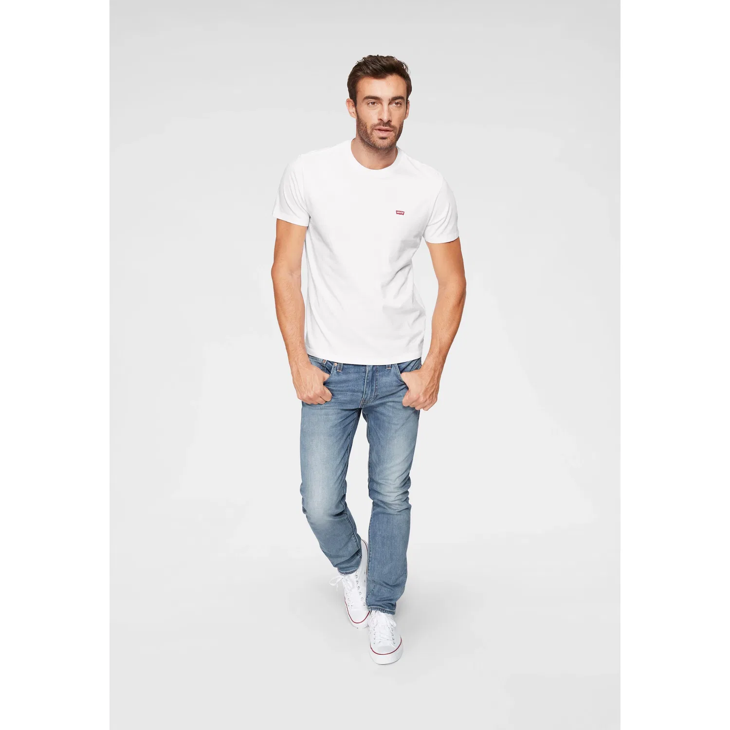 Мужская хлопковая футболка Levi's, White — фото 4