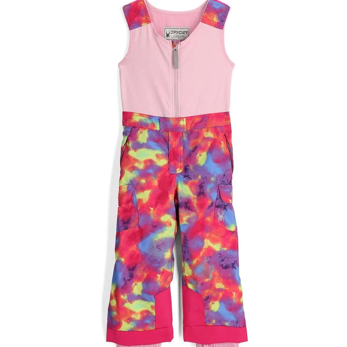 Утепленные брюки-комбинезон с флисовой безрукавкой Sparkle Spyder, Pink Combo