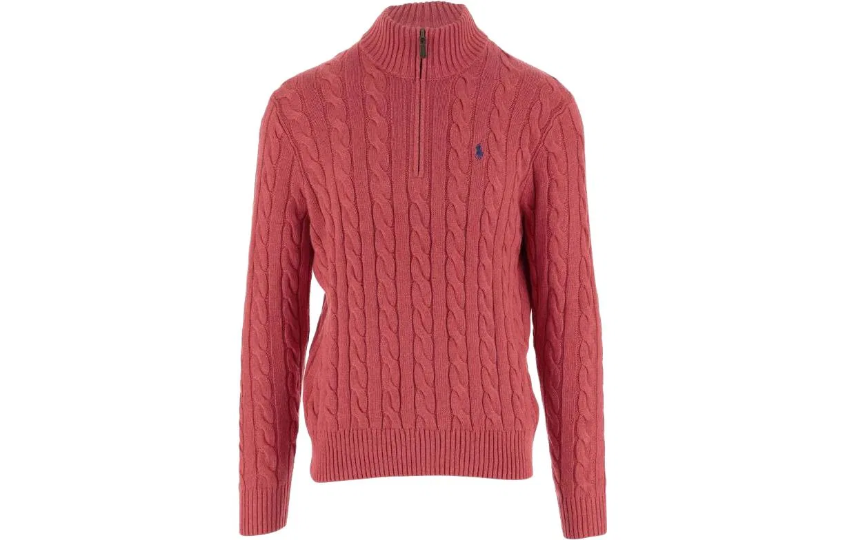 Мужской свитер с узором косичка Polo Pony, Ralph Lauren, Red