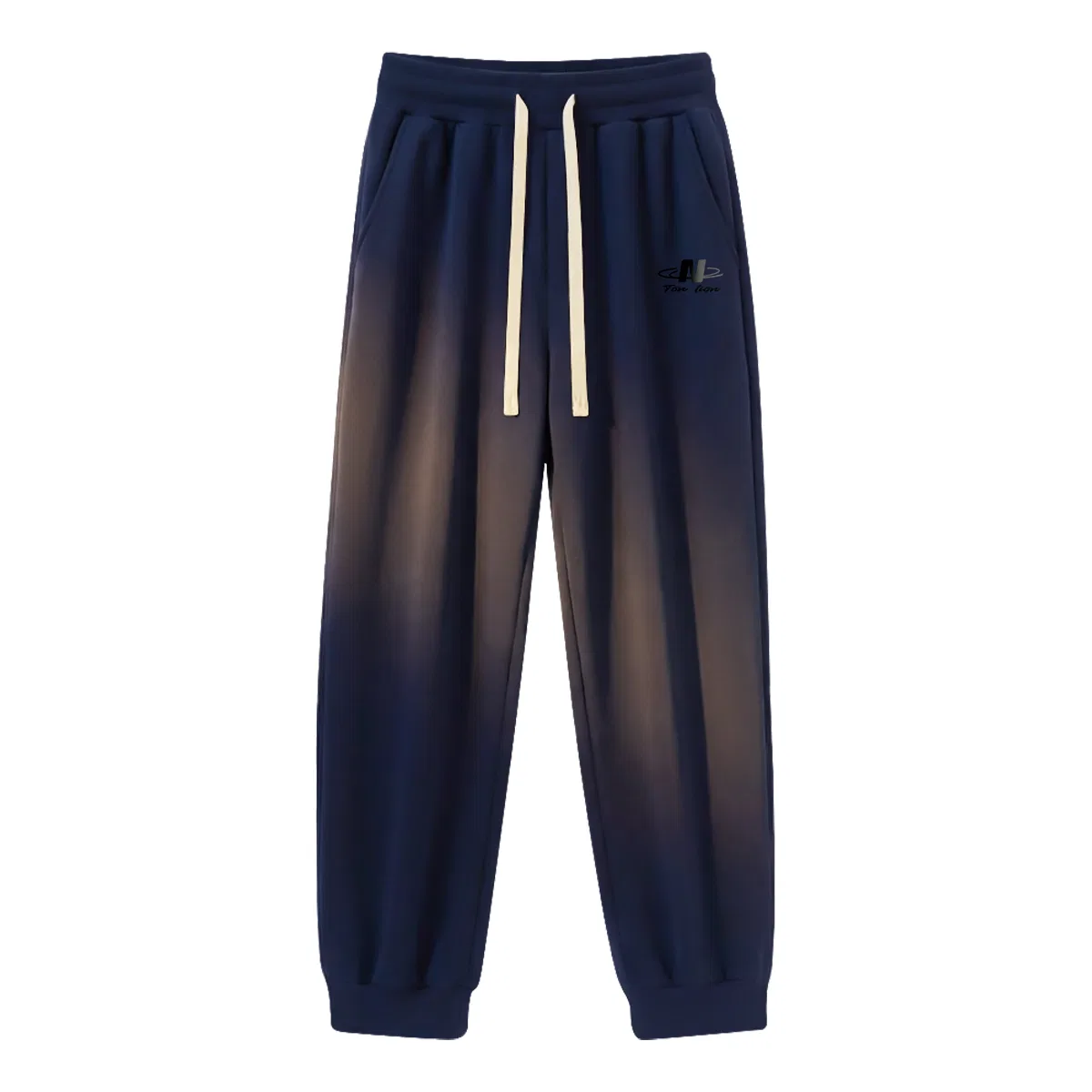 Детские спортивные брюки с принтом Tonlion, Цвет: Spring and Autumn Thin Navy Tn Gradient Letter Pant Label