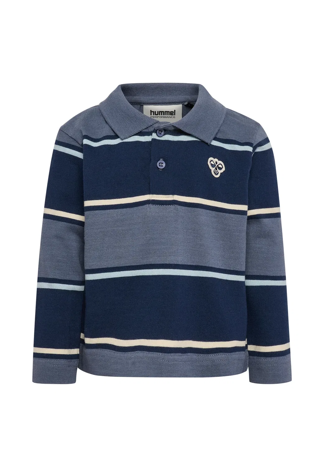 Свободная полосатая рубашка-поло Hmlmini унисекс - с длинными рукавами Hummel, Flint Stone