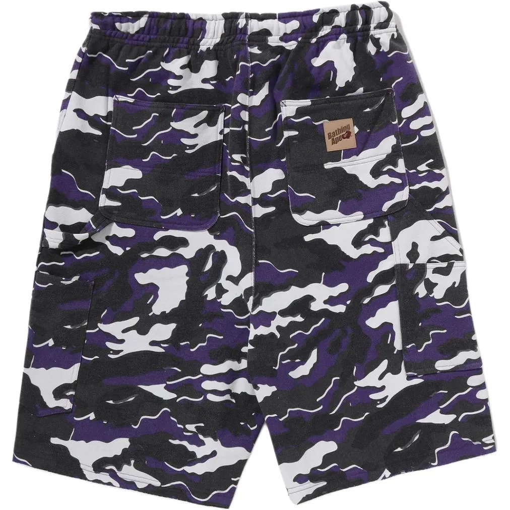 Детские шорты повседневные с камуфляжным принтом A BATHING APE, Purple Camouflage — фото 4