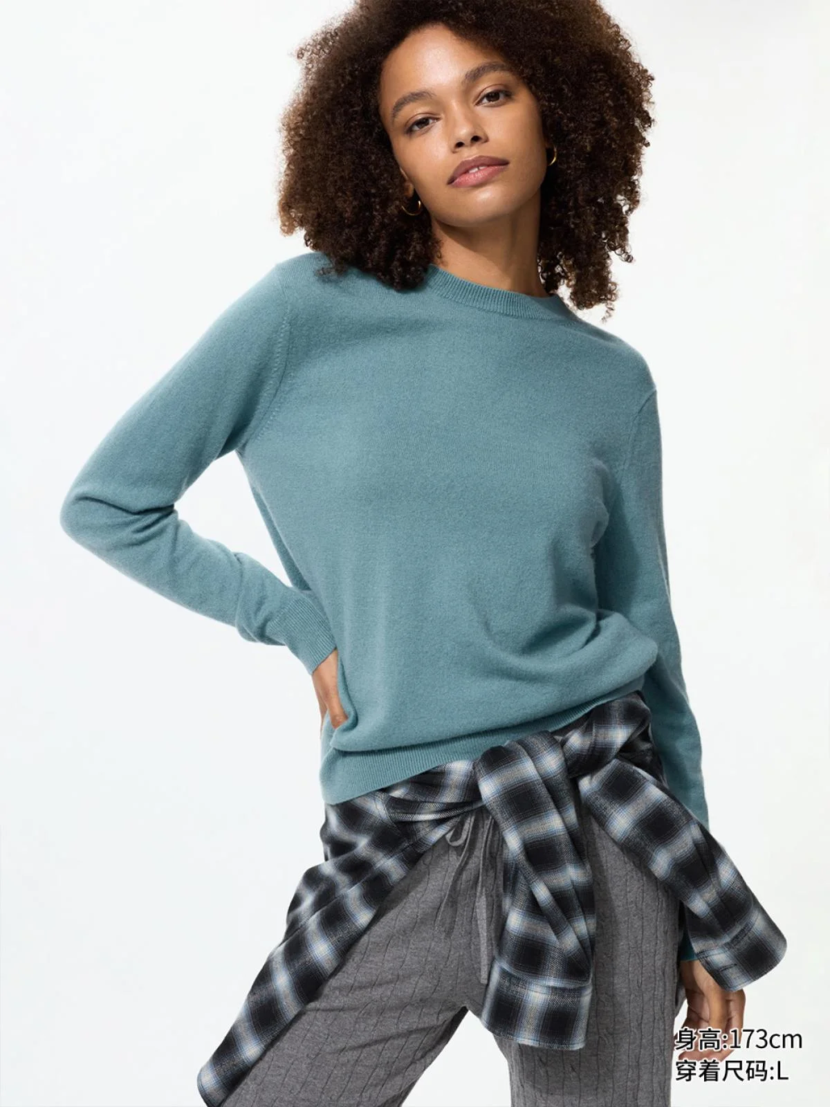 Свитер Uniqlo, кашемировый, зеленый — фото 2