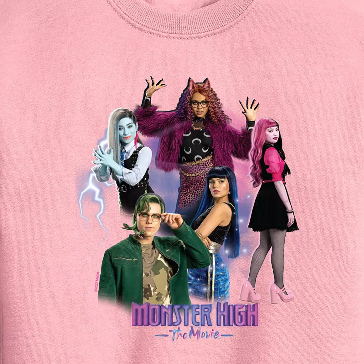 Детское худи для девочек с принтом Monster High Group Photo Monster High, Mauve — фото 2