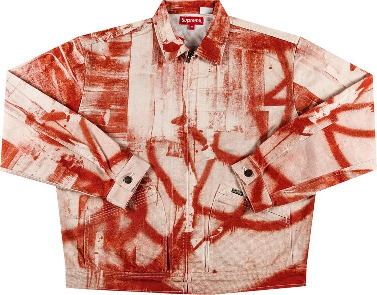 

Куртка Supreme x Christopher Wool Denim Work Jacket 'Red', красный