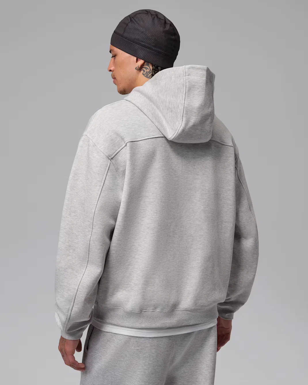 Мужская толстовка на молнии Dri-FIT Jordan Sport Hoop Fleece, Grey Heather — фото 2