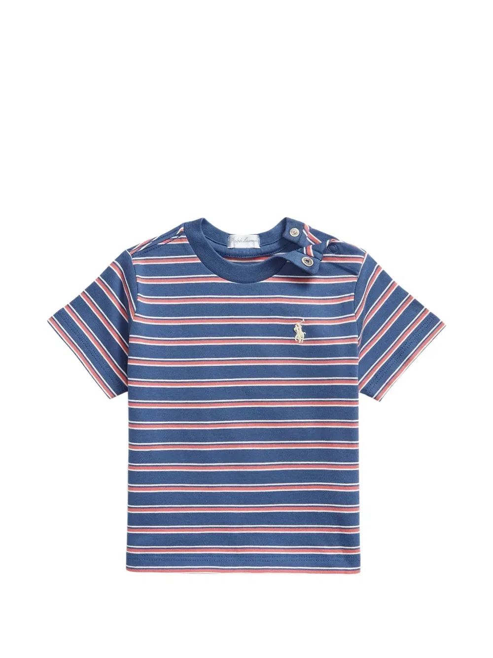 Футболка в полоску с логотипом Polo Ralph Lauren Kids, синий
