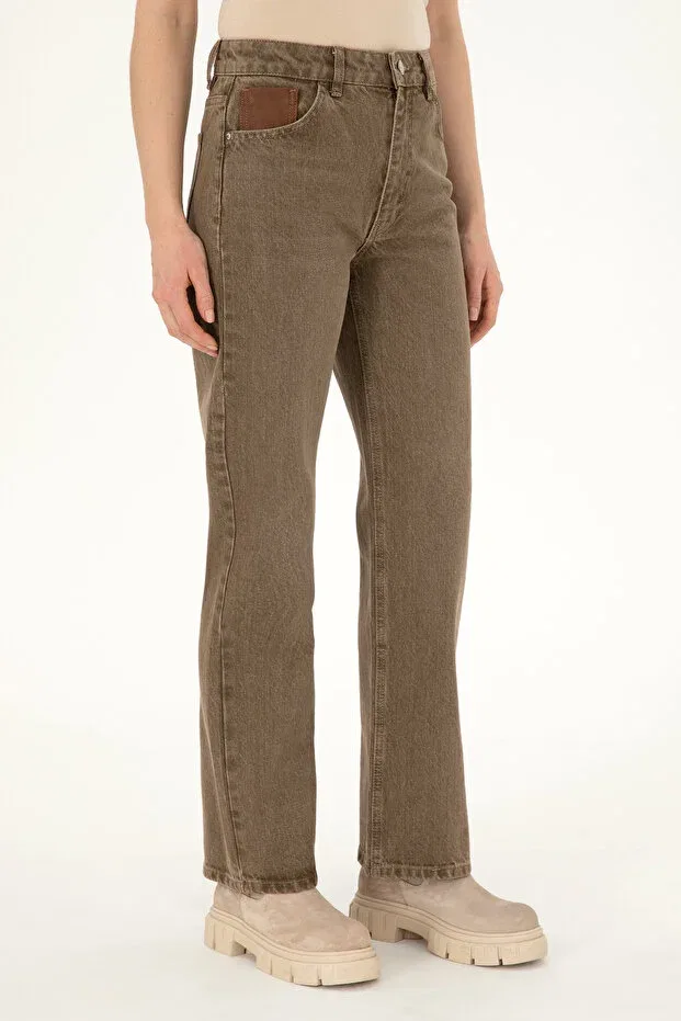 Женские джинсы свободного кроя U.S. Polo Assn., Light Brown — фото 2