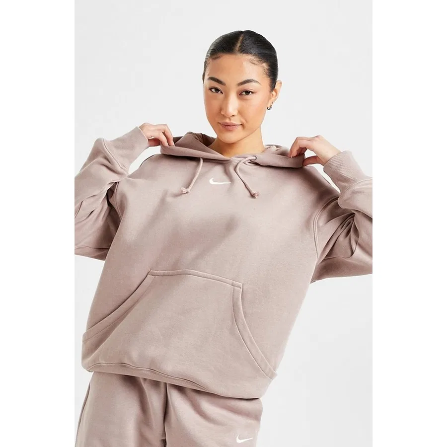 Женский oversize худи с капюшоном Phoenix Fleece Nike, Коричневый