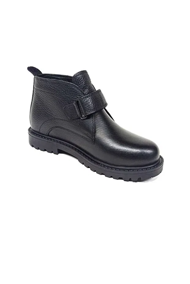 Детские ботинки для девочек с мехом Genuine Leather Fur Children's Classic Boots Winter Shoes, Black — фото 2
