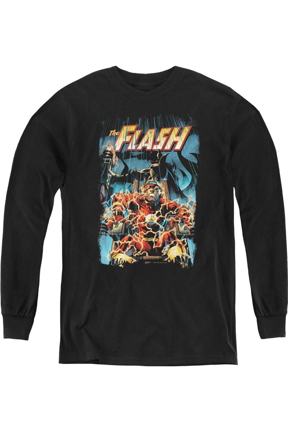 

Футболка с длинным рукавом "Лига справедливости Америки" Electric Chair Youth Gildan, черный