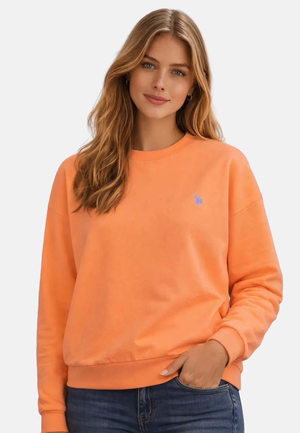 Женский свитшот P034 U.S. Polo Assn., Salmon — фото 2