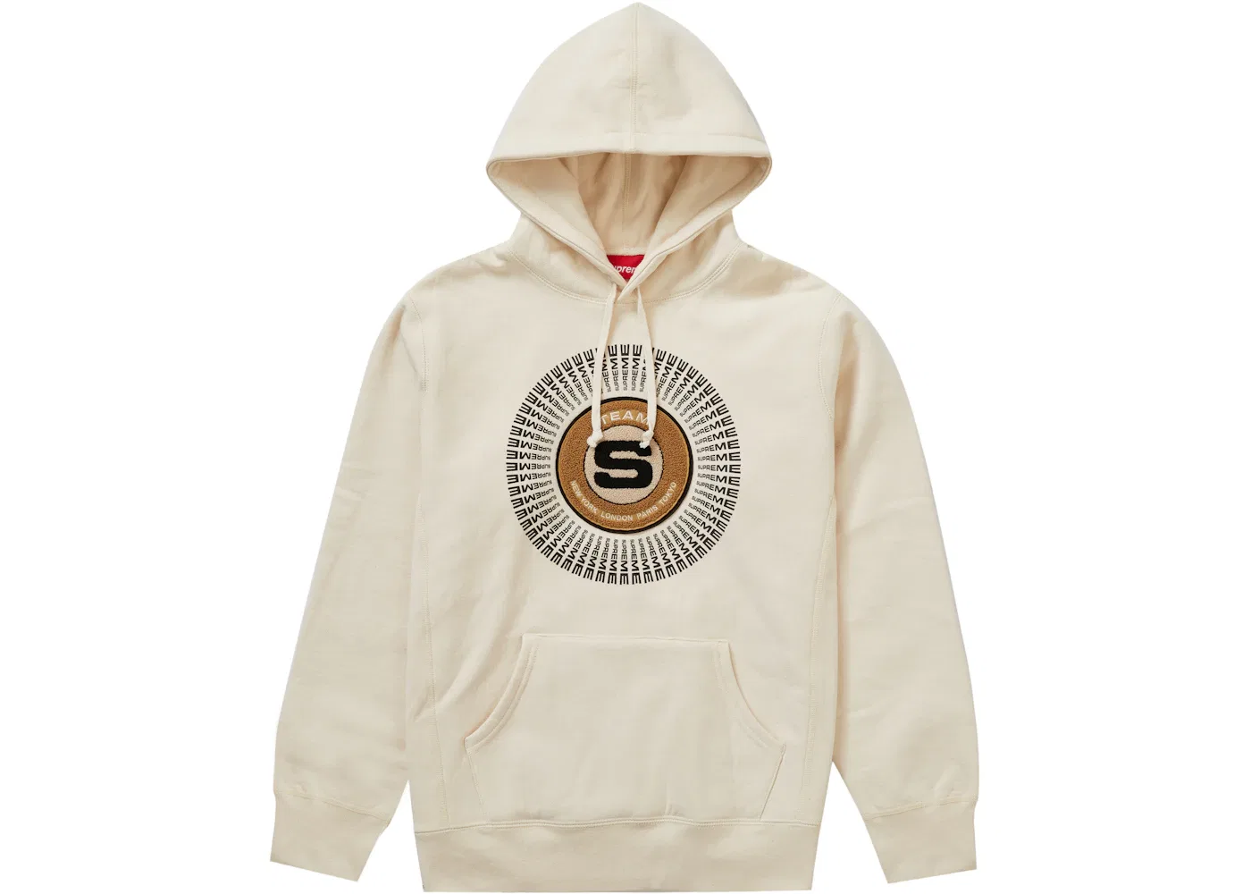 Мужской худи с аппликацией Supreme Chenille Applique Hooded Sweatshirt, Natural