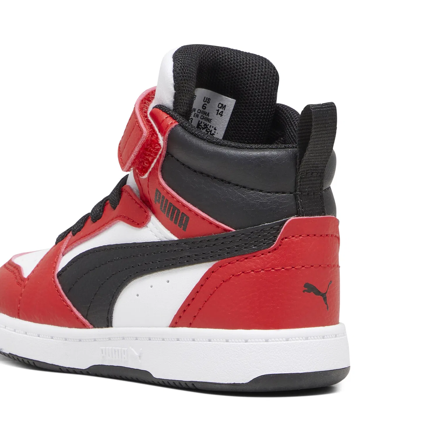 Детские кроссовки ретро с контрастным дизайном PUMA, White/Black/For All Time Red — фото 2
