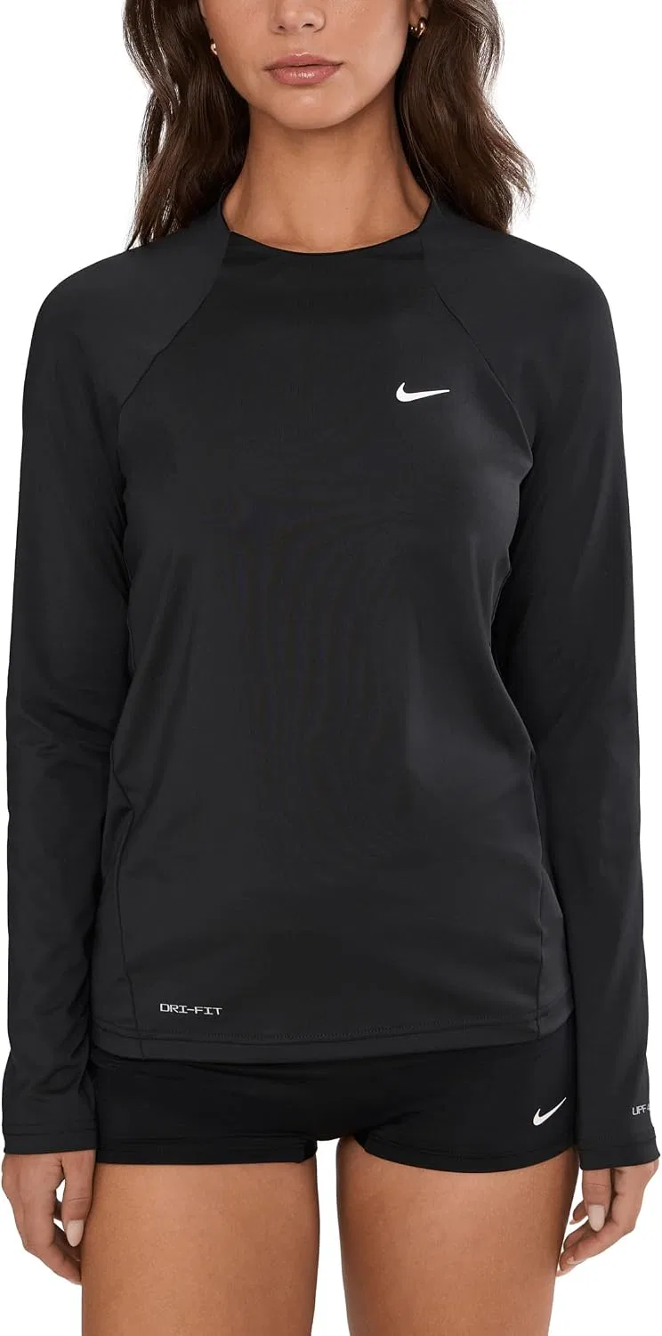 Женская рашгард футболка с длинным рукавом Nike Dri-FIT UV, Black — фото 2