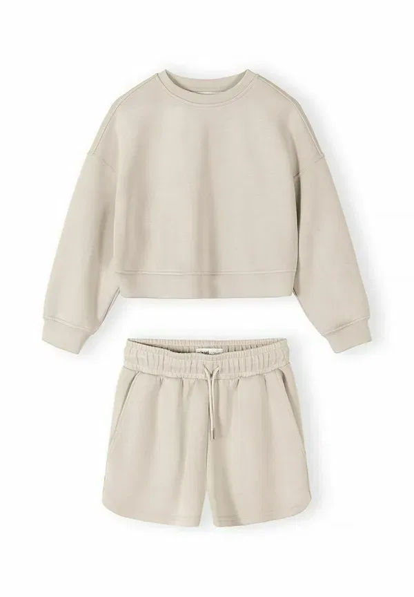 Комплект из свитшота и брюк, дышащий, Crew neck and set, Minoti, beige, бежевый — фото 4