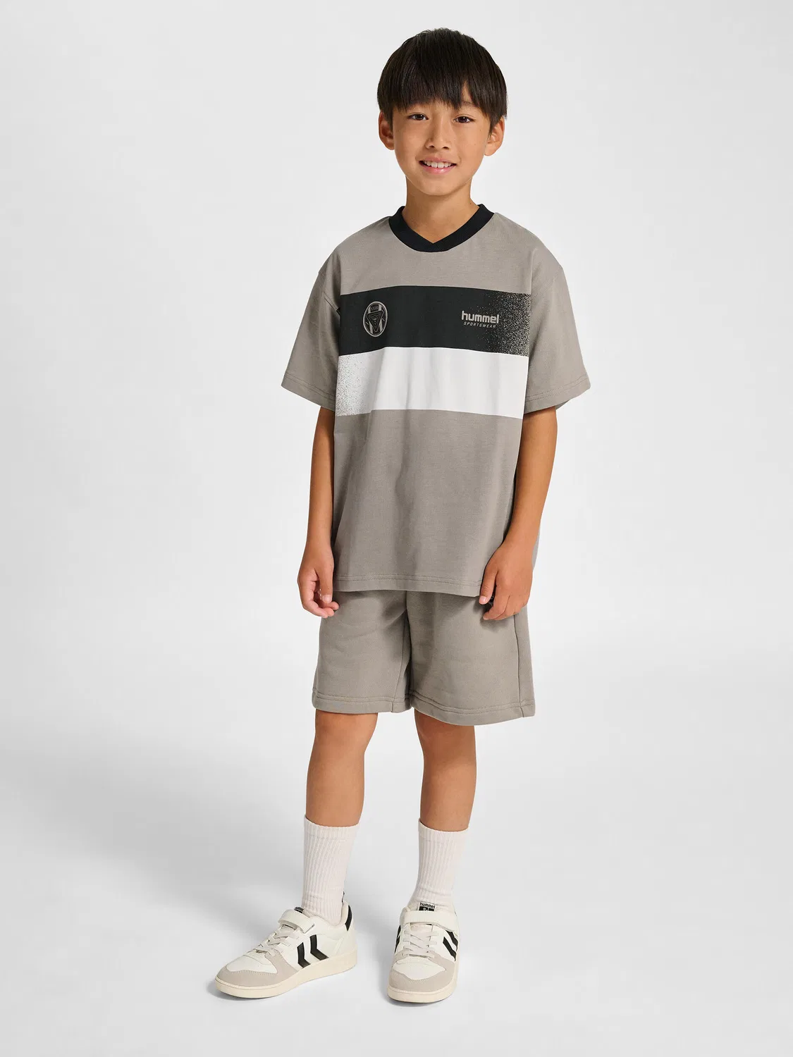 Детская футболка с raglan-рукавом Hmljr Loose Hummel, Grau — фото 3