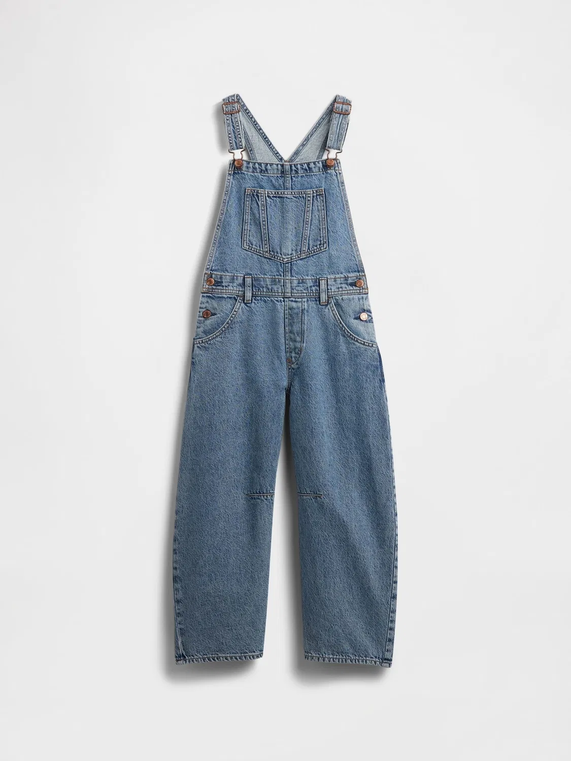 Комбинезон джинсовый Gap Barrel Overalls, Mid Blue — фото 4