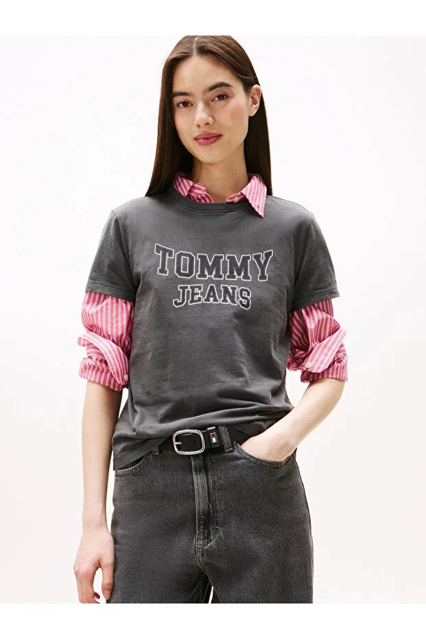 Женская футболка с двойными карманами Tommy Hilfiger, Anthracite — фото 2