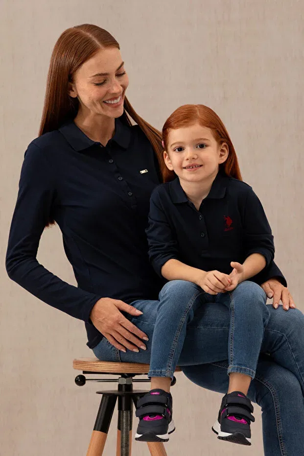 Детские свитшот для девочек с поло гор U.S. Polo Assn., Navy Blue