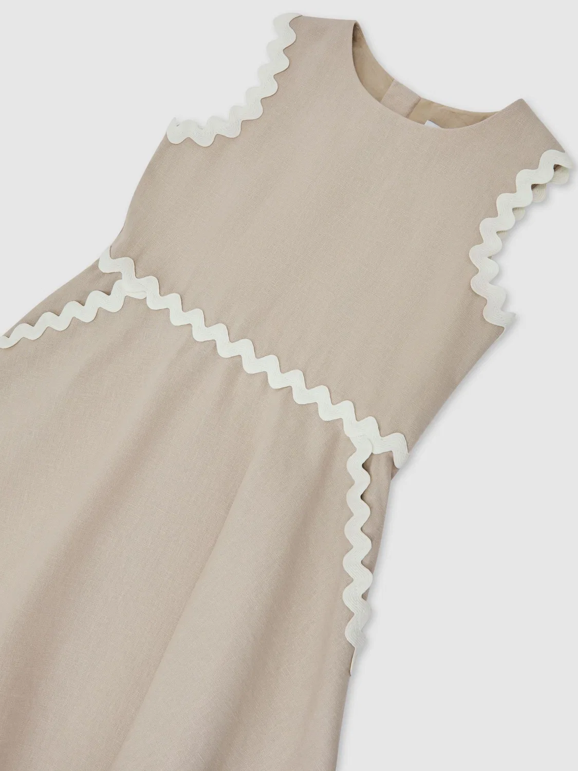 Платье с отделкой рик-рак Blake из льняной смеси Reiss, Neutral