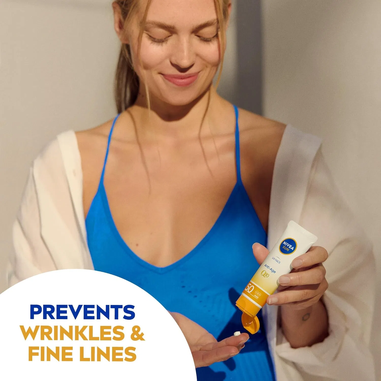 No brand Солнцезащитный крем для лица SPF50 Q10 Anti-Age, NIVEA, 50 мл — фото 3