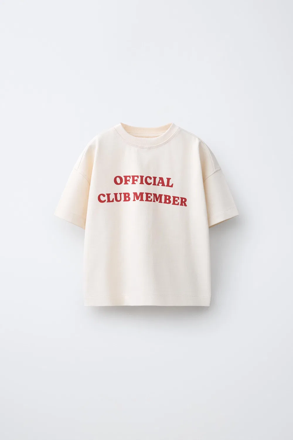 Футболка с крупным слоганом ZARA, Ecru